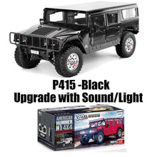 Load image into Gallery viewer, 1/10 US American Hummer H1 Alloy Car Civilian Military 4WD 16CH RC Truck Upgrade With Sound and Light HG-P415
