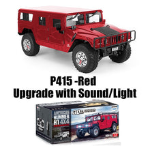 Load image into Gallery viewer, 1/10 US American Hummer H1 Alloy Car Civilian Military 4WD 16CH RC Truck Upgrade With Sound and Light HG-P415