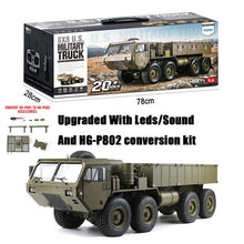 Load image into Gallery viewer, 1/12 US 8x8 HEMMT M977 Military Truck Heavy Expanded Mobility Tactical Off Road Army Car HG-P801
