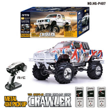 Load image into Gallery viewer, 1/10 TOYATO Metal 4WD Pickup Truck Off Road Crawler 2.4G RC Alloy Car RTR HG-P407