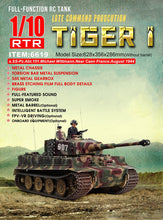 Load image into Gallery viewer, 1/10 German Tiger 1 Late Version Michael Wittmann Heavy Tank WW2