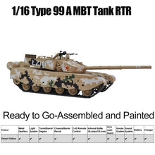 Load image into Gallery viewer, 1/16 Type 99A Main Battle RC Tank